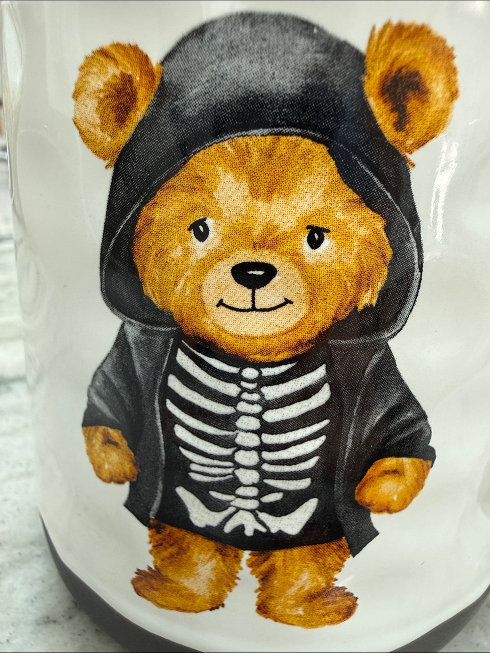 Teddy Bear Skeleton Halloween Ceramic Mug w